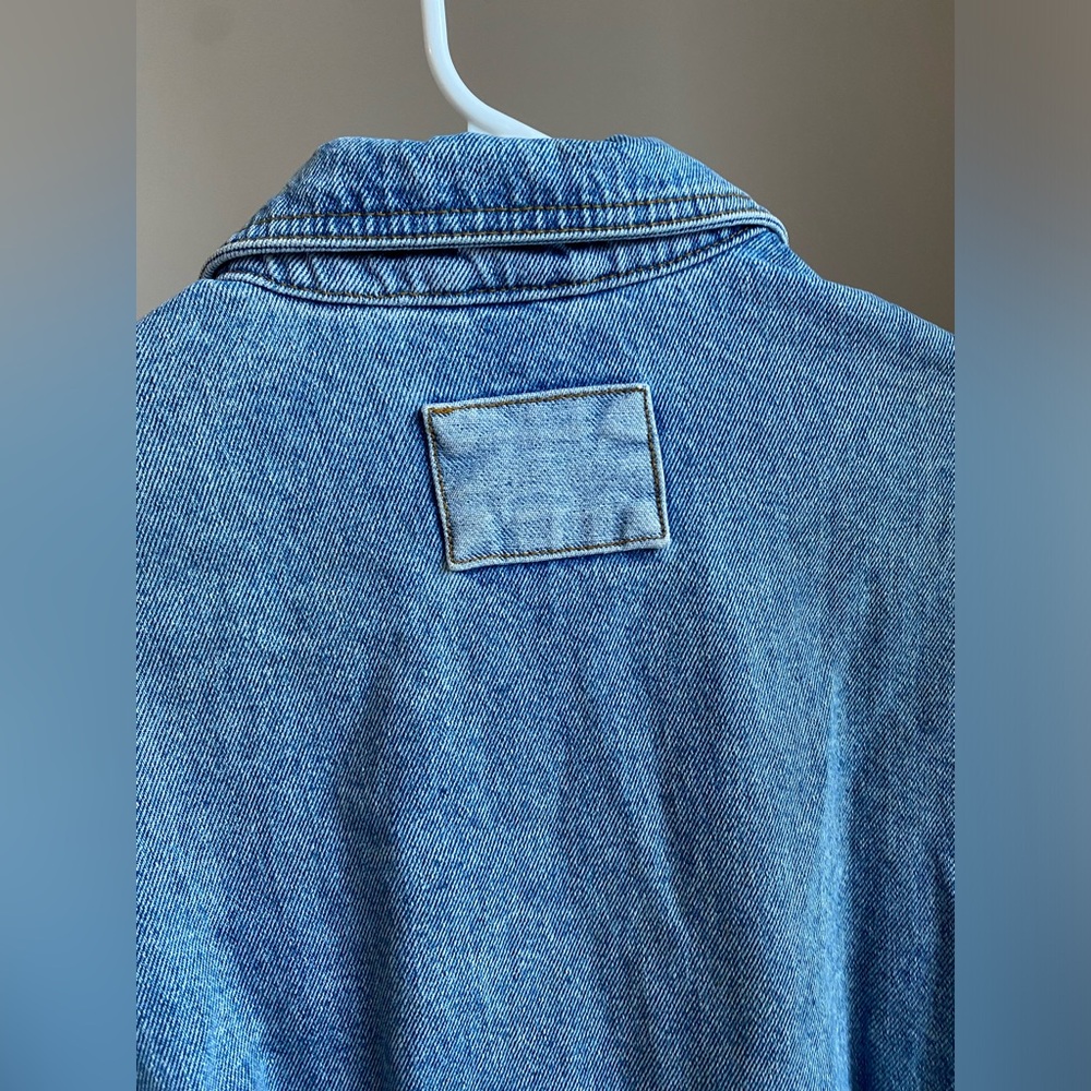 Collusion Pleated Denim Blue Dress Jacket Long Sleeve size US 2 (like XS / S) - Picture 8 of 14